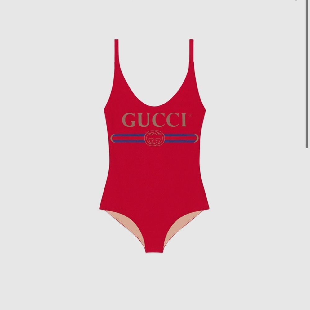 Sparkling swimsuit with Gucci logo